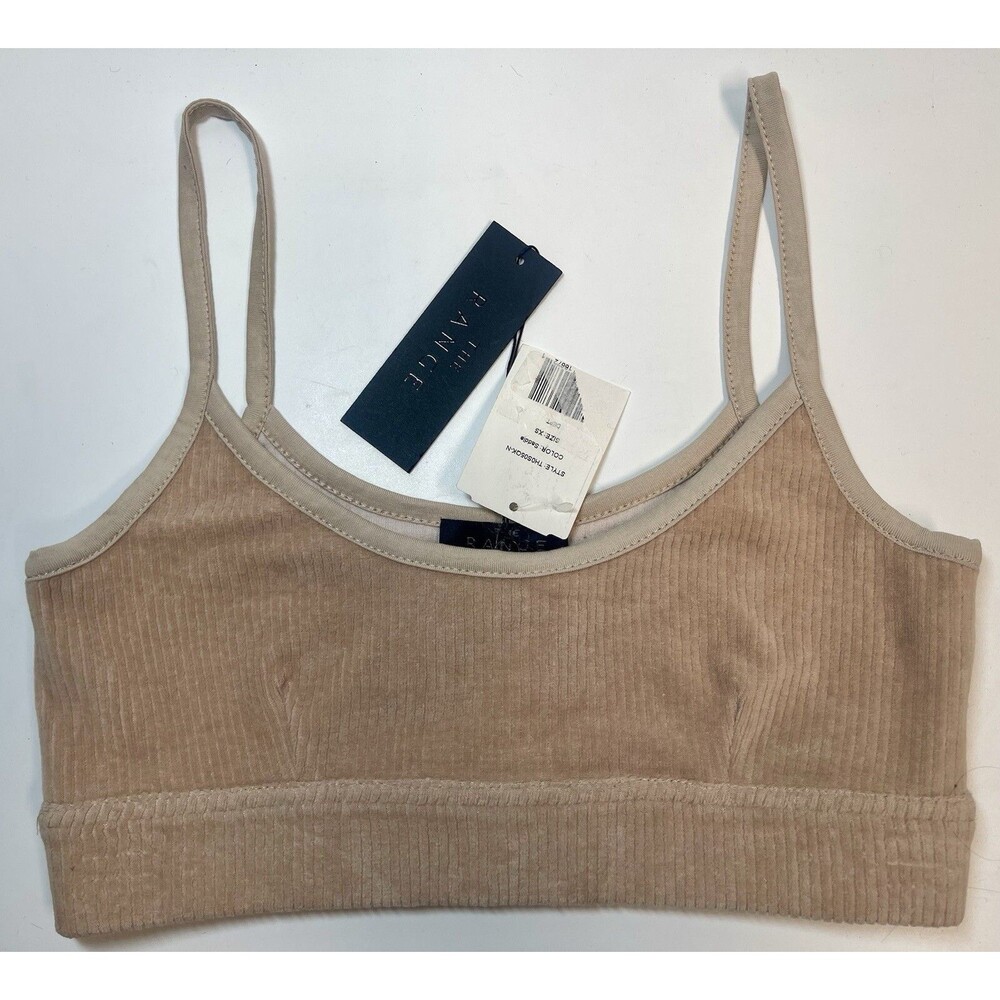 THE RANGE NYC Ribbed Velvet Bralette Bra In Saddle Sz XS New